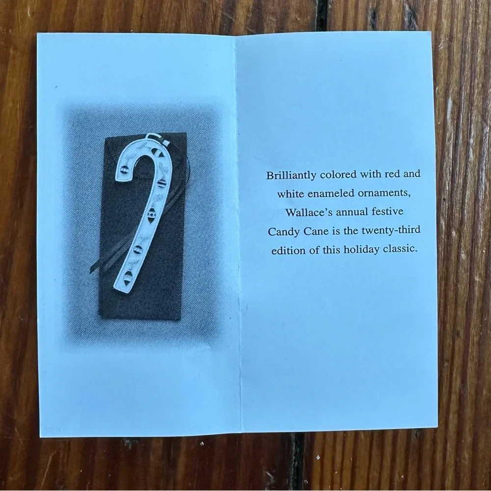 Vintage 00s Wallace Silversmiths 2003 Christmas Candy Cane ornament orig package